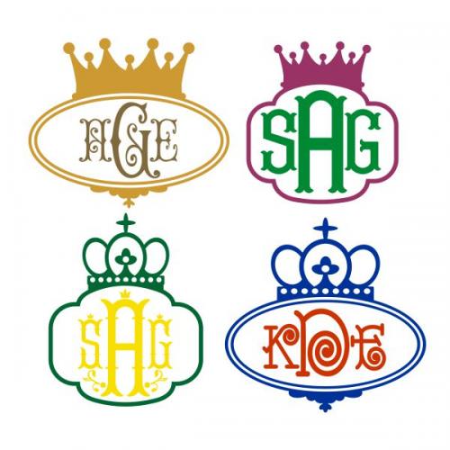 Crown Tiara Monogram SVG Cuttable Frame