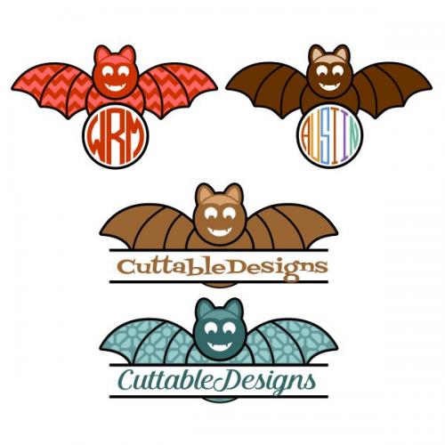 Halloween Bat Monogram Cuttable Frame | Apex Designs & Fonts