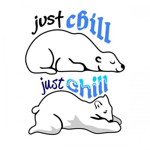 Just Chill Polar Bear SVG Cuttable Design
