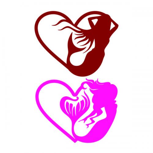 Mermaid Heart SVG Cuttable Design