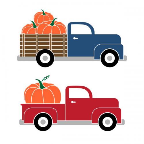Pumpkin Truck SVG Cuttable Design