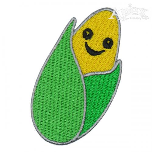 Smiling Corn Embroidery Design