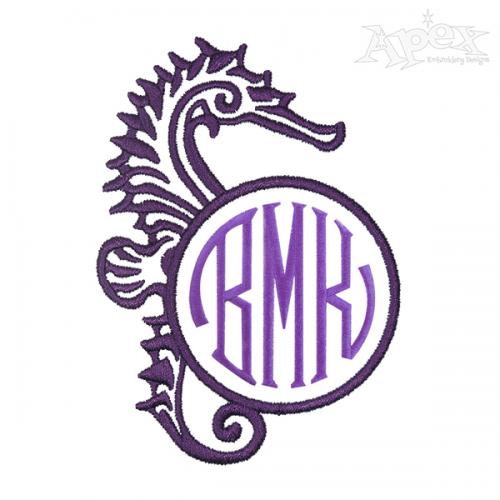 Seahorse Monogram Embroidery Frame