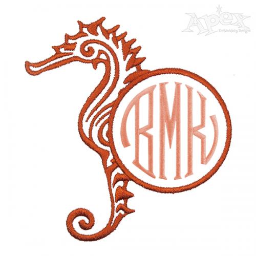 Seahorse Monogram Embroidery Frame
