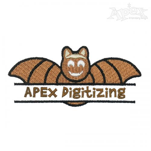 Halloween Bat Split Embroidery Design