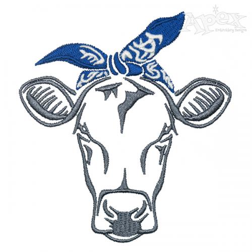 Bandana Cow Embroidery Design