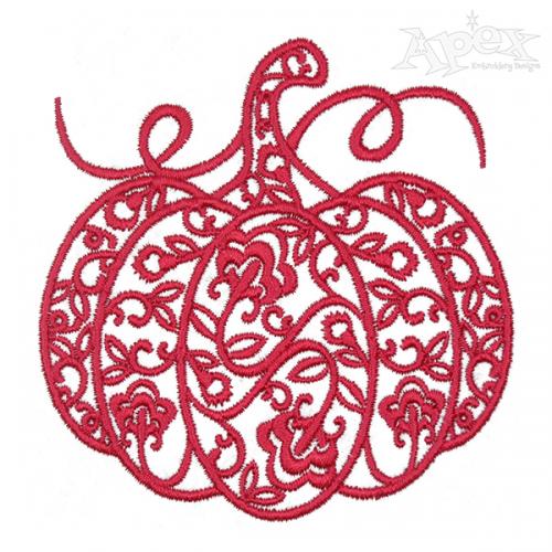 Floral Pumpkin Embroidery Design