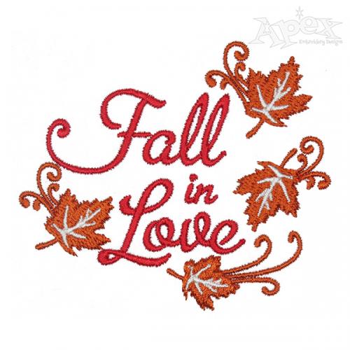 Fall in Love Marriage Embroidery Design