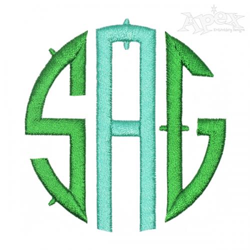 Western Circle Monogram Embroidery Font