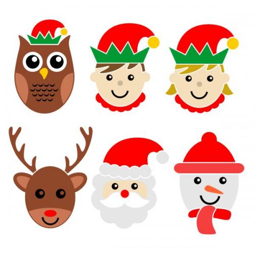 Christmas Faces Pack SVG Cuttable Design