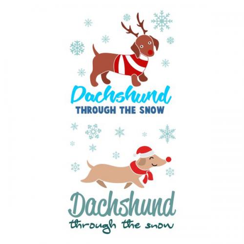 Dachshund Through The Snow SVG Cuttable Design