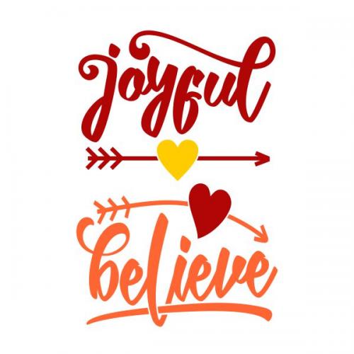 Christmas Joyful Believe Arrow SVG Cuttable Design