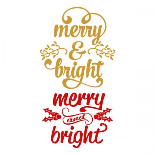 Christmas Merry and Bright SVG Cuttable Design