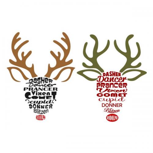 Reindeers' Names SVG Cuttable Design