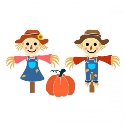 Cute Halloween Scarecrow SVG Cuttable Design