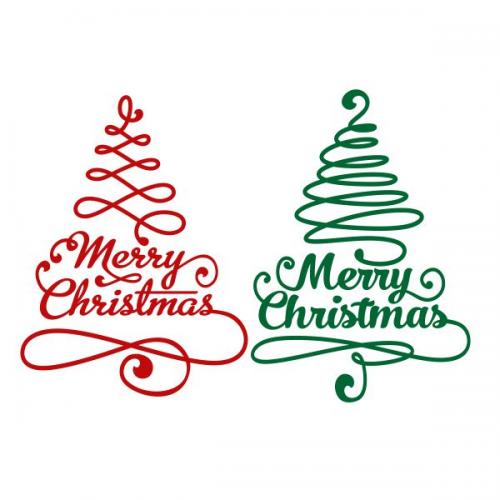 Merry Christmas Tree Cuttable Design