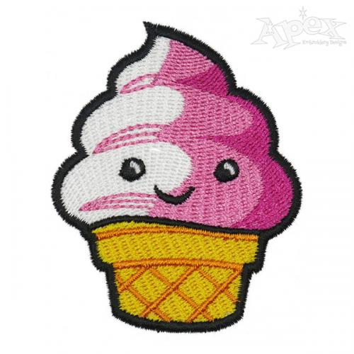 Cute Ice Cream Embroidery Design