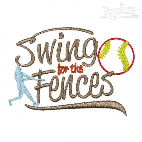 Swing for the Fence Embroidery Design