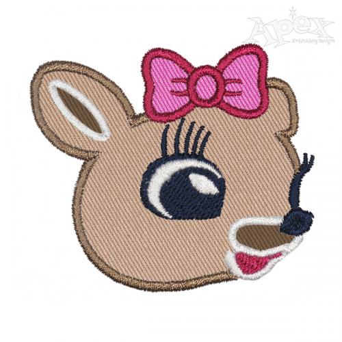 Cute Reindeer Girl Embroidery Design