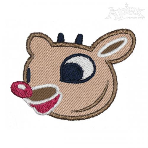 Cute Boy Reindeer Applique Embroidery Design