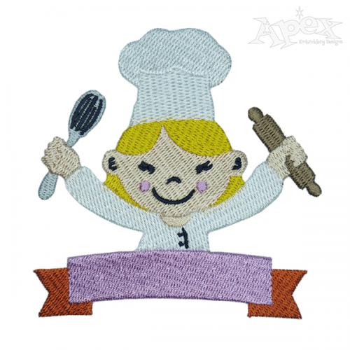 Little Chef Embroidery Design and Frame