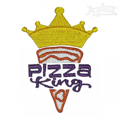 Pizza King Princess Embroidery Design