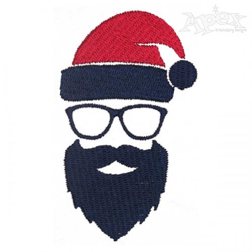 Hipster Santa Embroidery Design