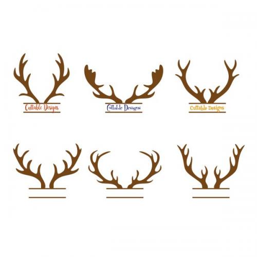 Reindeer Antlers Split SVG Cuttable Frame