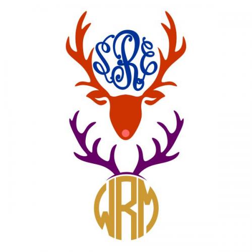 Antlers Monogram Cuttable Frame | Apex Designs &amp; Fonts