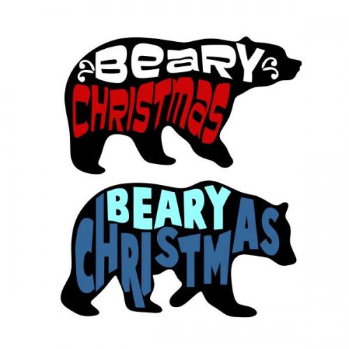 Beary Christmas SVG Cuttable Design