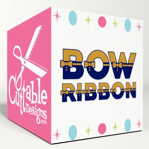 Bow Ribbon SVG Cuttable Font