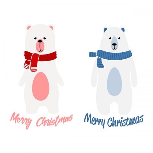 Merry Christmas Polar Bear SVG Cuttable Design