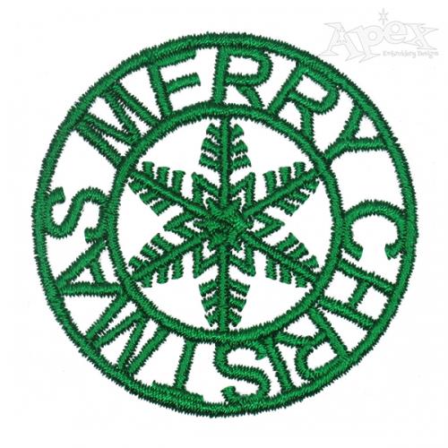 Merry Christmas Snowflake Embroidery Design