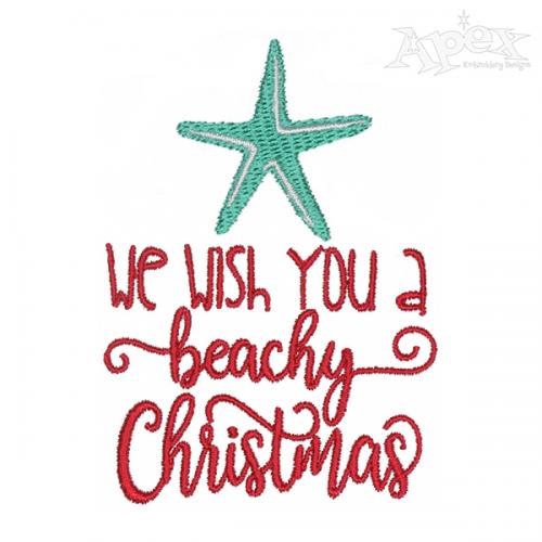 Beachy Christmas Embroidery Design