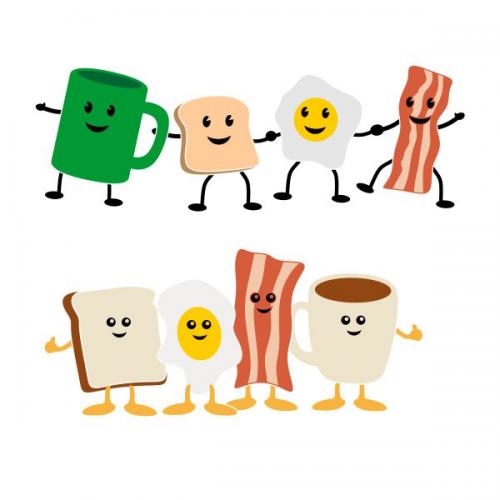 Breakfast Characters SVG Cuttable Design