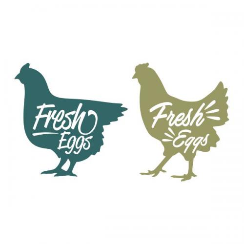 Fresh Eggs Hen Chicken SVG Cuttable Design