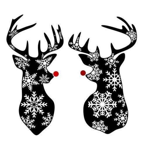 Snowflake Reindeer SVG Cuttable Design