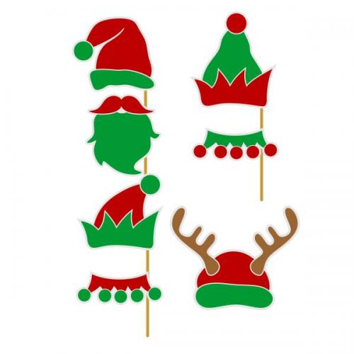 Christmas Characters Photoprops Photo Booth SVG Cuttable Design
