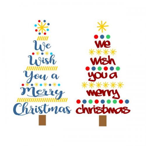 We Wish You a Merry Christmas Tree SVG Cuttable Design