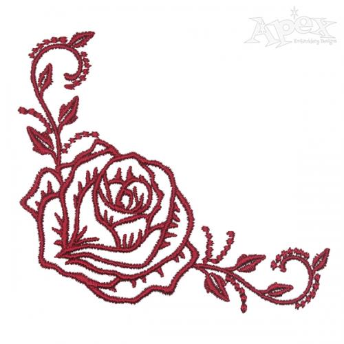 Rose Corner Decor Embroidery Design