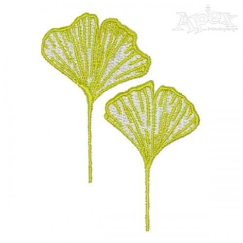 Gingko Leaves Embroidery Design