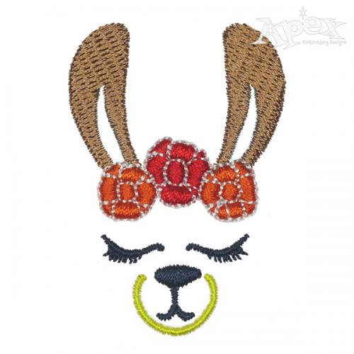 Flowers Llama Embroidery Design