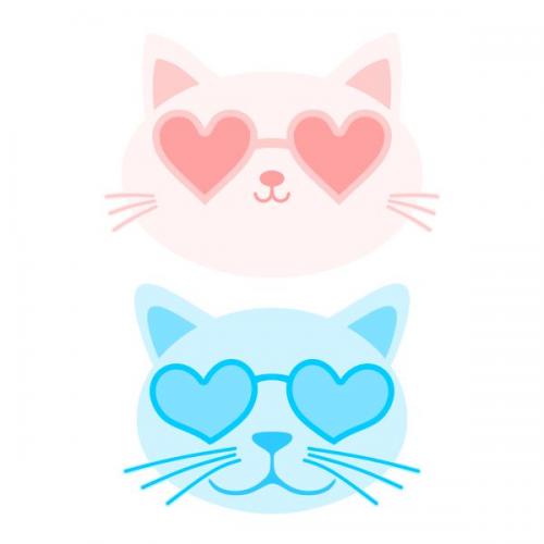 Cat Hearts Eyes SVG Cuttable Design