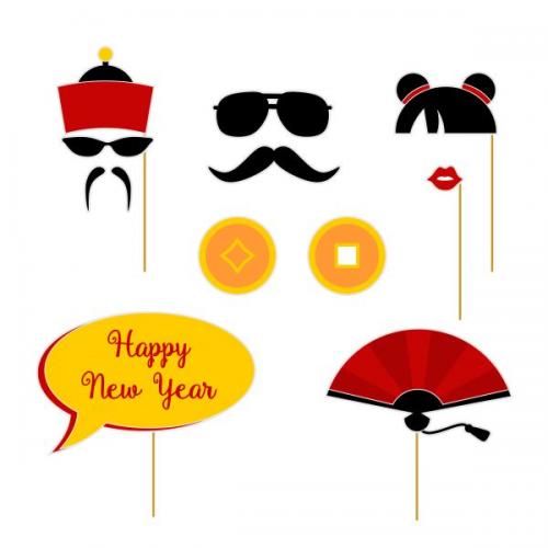 Chinese New Year Photo Props SVG Cuttable Design