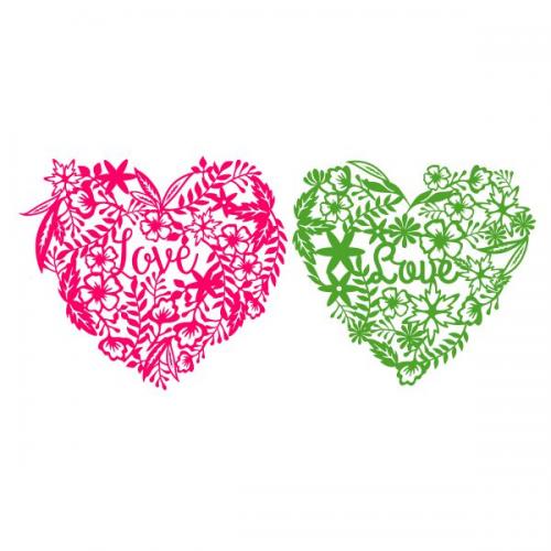 Floral Heart Love SVG Cuttable Design