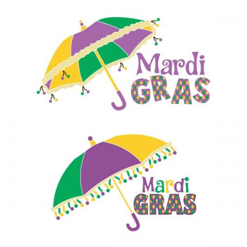 Mardi Gras Umbrella SVG Cuttable Design
