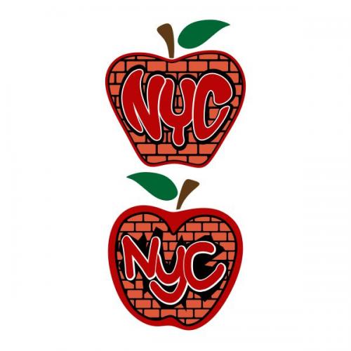 NYC New York City Big Apple SVG Cuttable Design