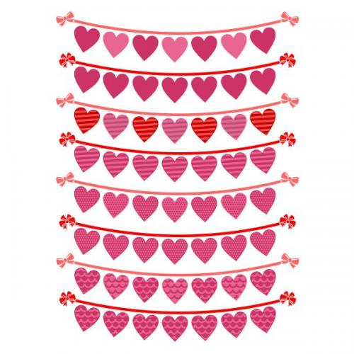 Valentine's Day Bunting SVG Cuttable Design