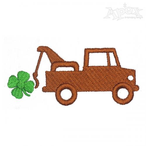 Clover Tow Truck Embroidery Design
