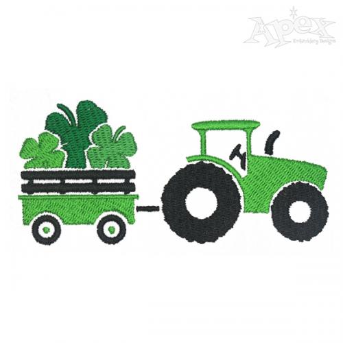 Clover Tractor Embroidery Design